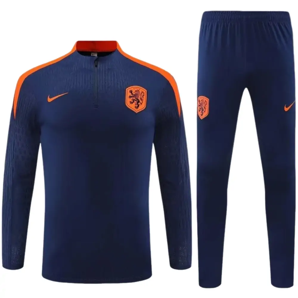 2024/25 Dutch half-pull training uniform royal blue 1:1 Thai quality suit