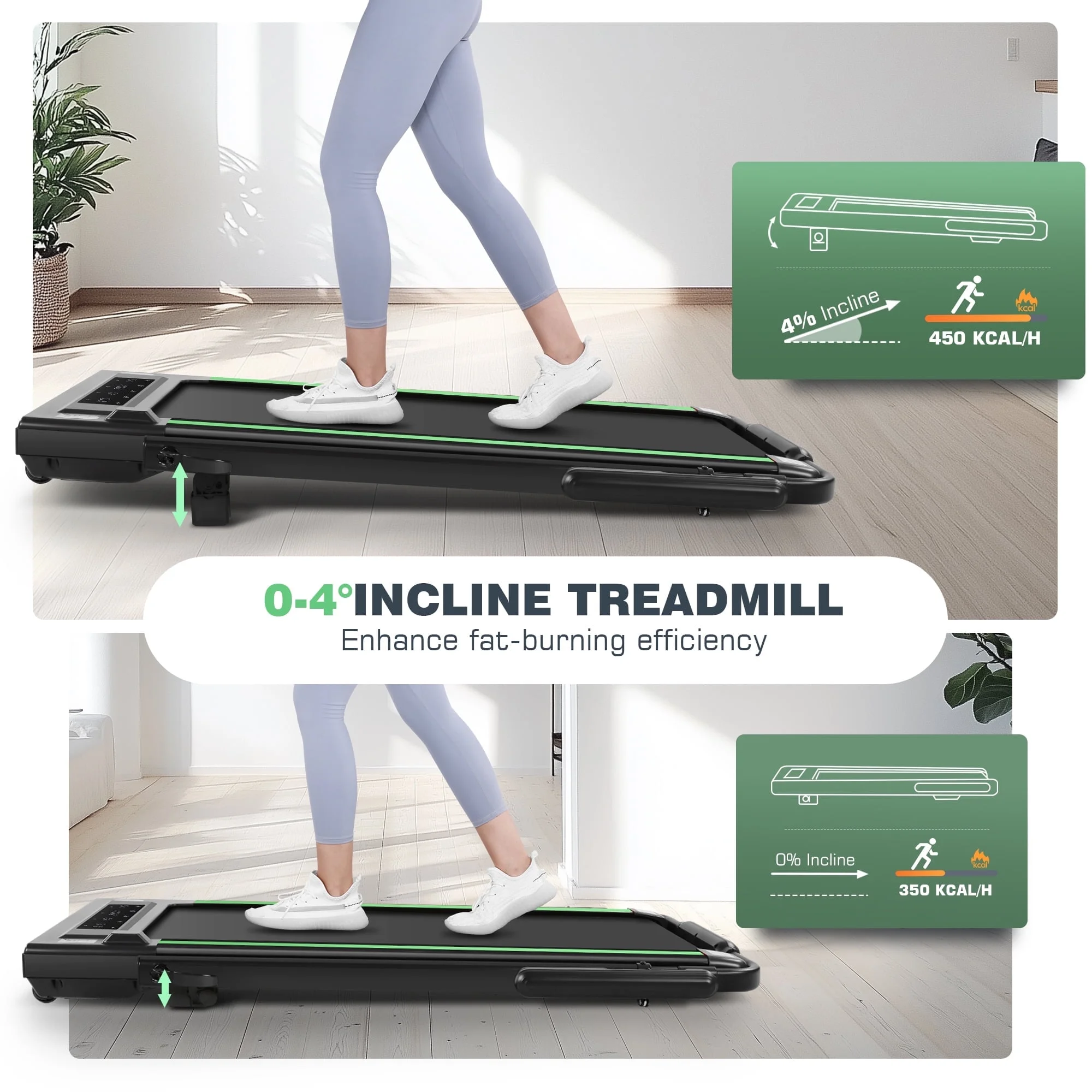 Simpfree 3 in 1 Under Desk Treadmill with Removable Desk, Walking Pad with Height Adjustable Armrests, LED Touch Screen, Remote Control, 0.5-7.5 mph