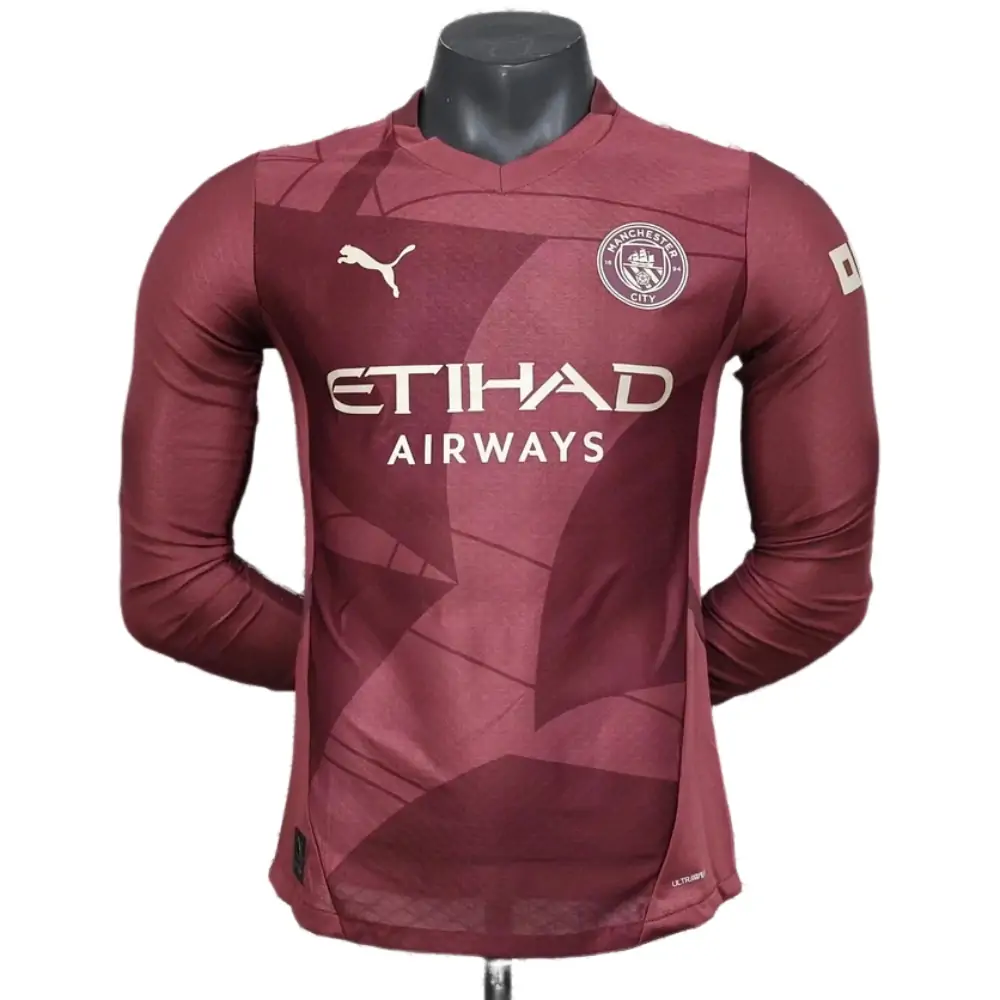 2025-26 New Season Manchester City Second Away Long Sleeve Jersey - Player Edition