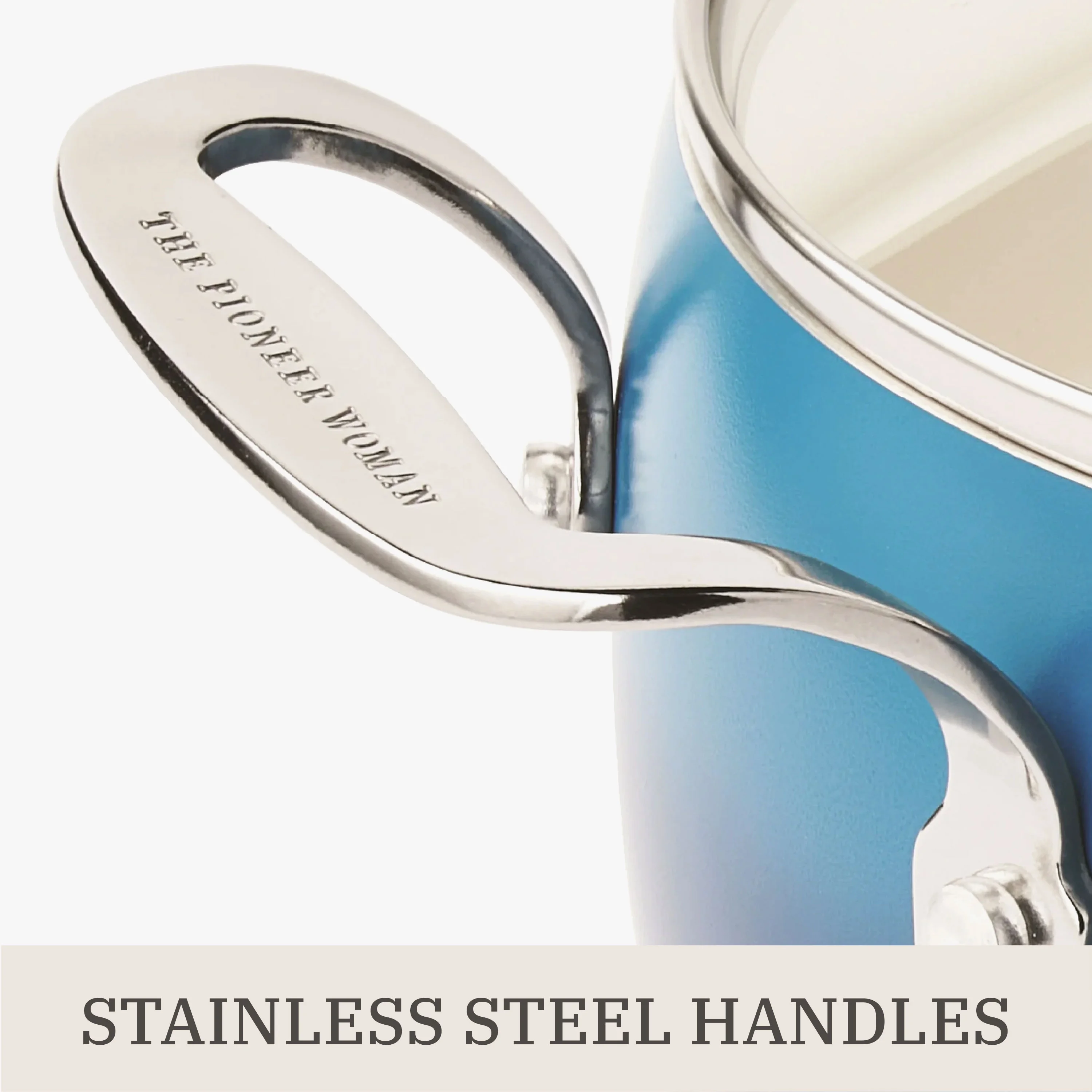 The Pioneer Woman Harlow 15-Piece Cookware Set, Ceramic Non-Stick Pots and Pans Set, Taupe