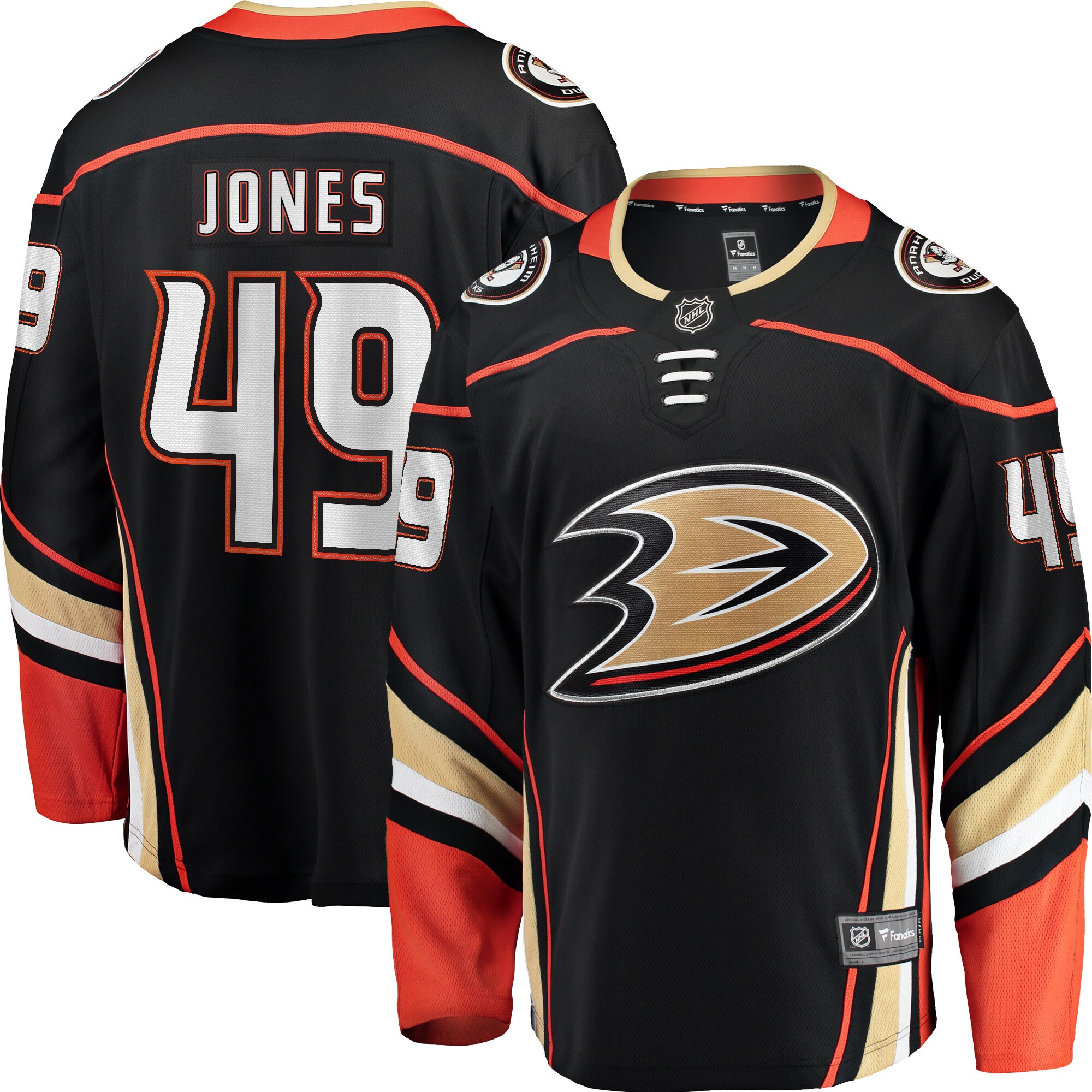 Max Jones Anaheim Ducks Fanatics Breakaway  Jersey – Black