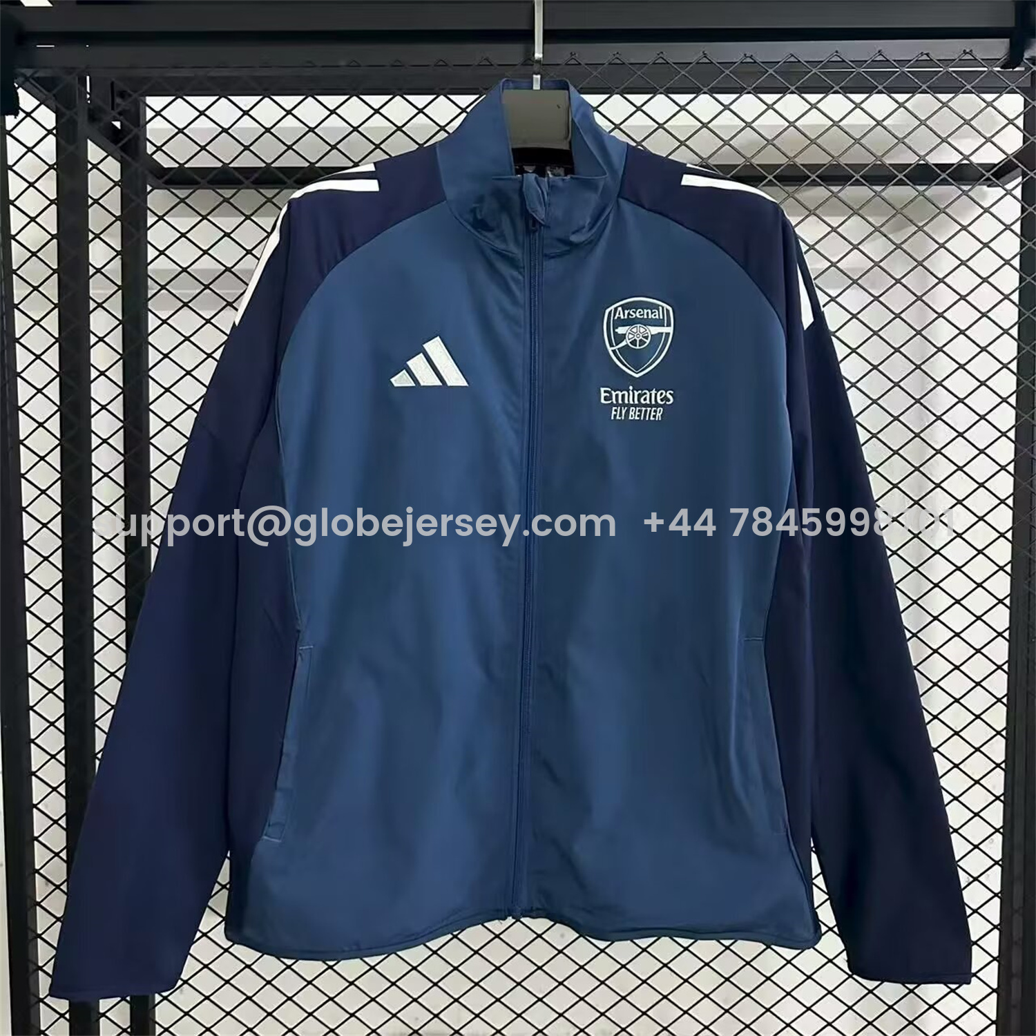 Arsenal 25-26 Throwback Windbreaker Jacket - Navy Blue