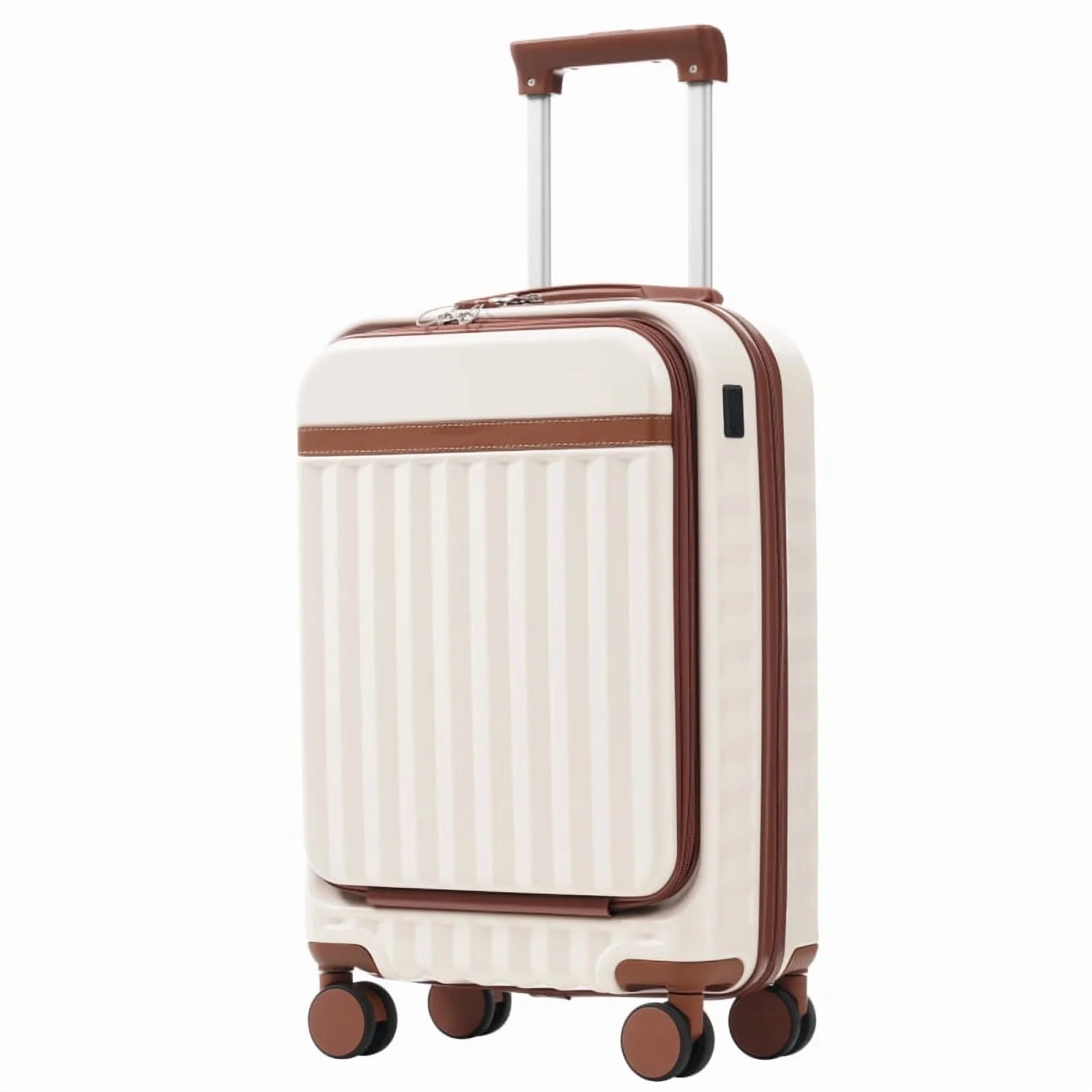 Front Opening Luggage Set 3 Piece, Hardside Carry on Suitcase with USB Port, Expandable Luggage with Handle Bag Spinner Wheels TSA Lock