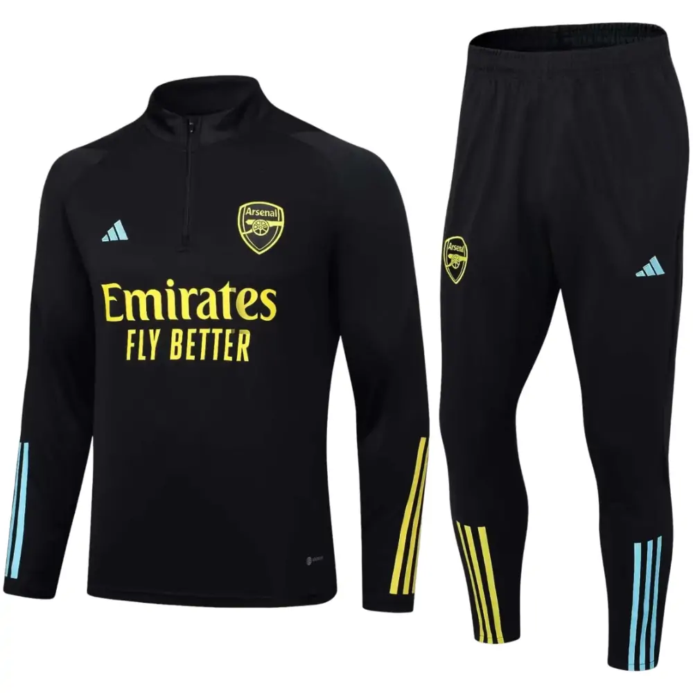 2023/2024 Arsenal Half-Pull Training Suit black Football Shirt 1:1 Thai Quality Set