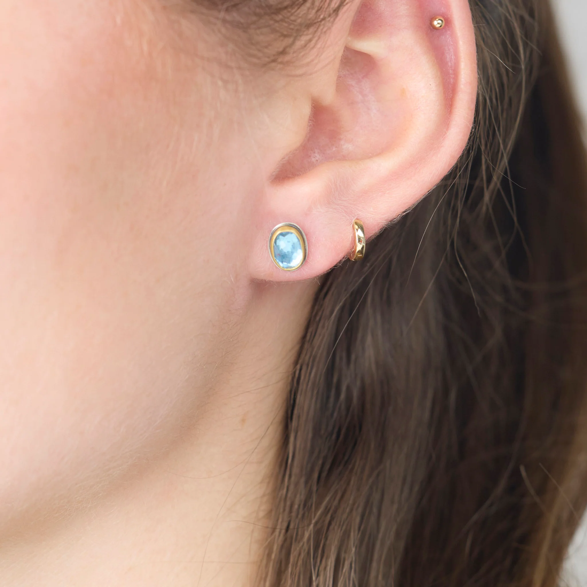 Icy Topaz Stud Earrings
