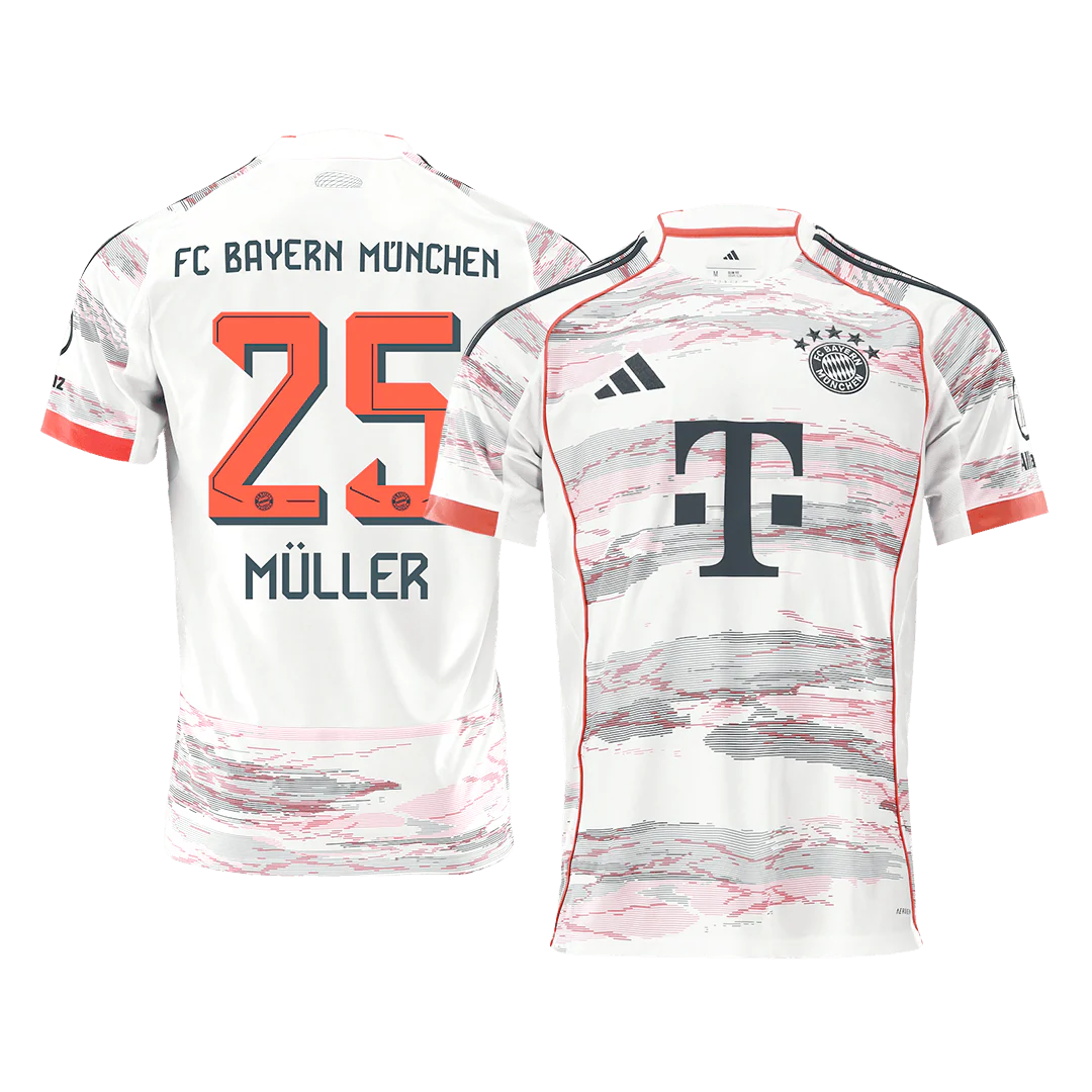 MÜLLER #25 Bayern Munich Away Soccer Jersey 2025/26 White