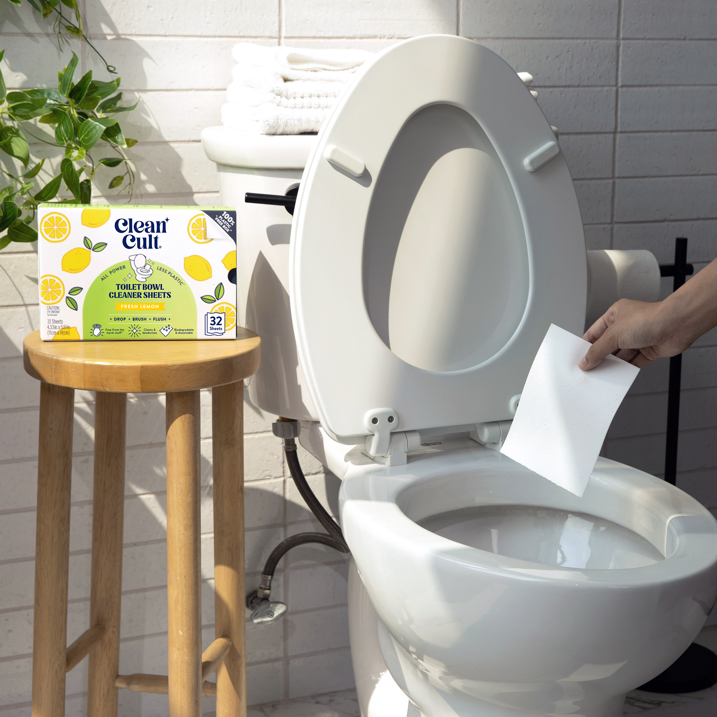 Cleancult Toilet Bowl Cleaner Sheets, Fresh Lemon, 256-count