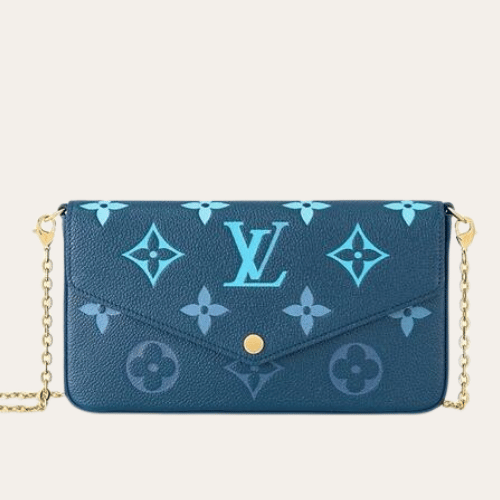 Louis Vuitton Felicie Pochette Monogram Empreinte Gradient Blue 8.3 Inches M80498