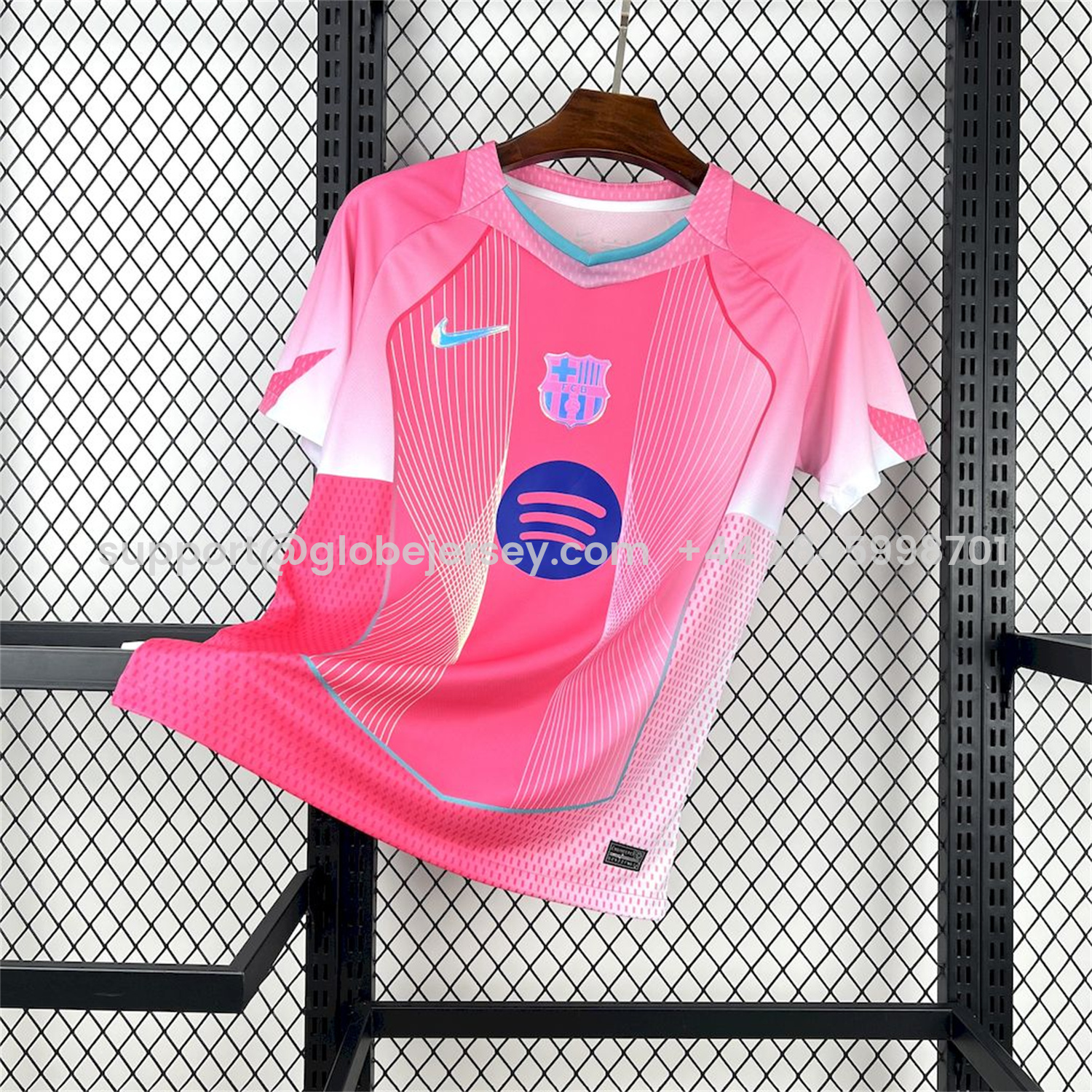 Barcelona 25-26 T90 White Lines Pink Gradient Special Jersey - Fans Version