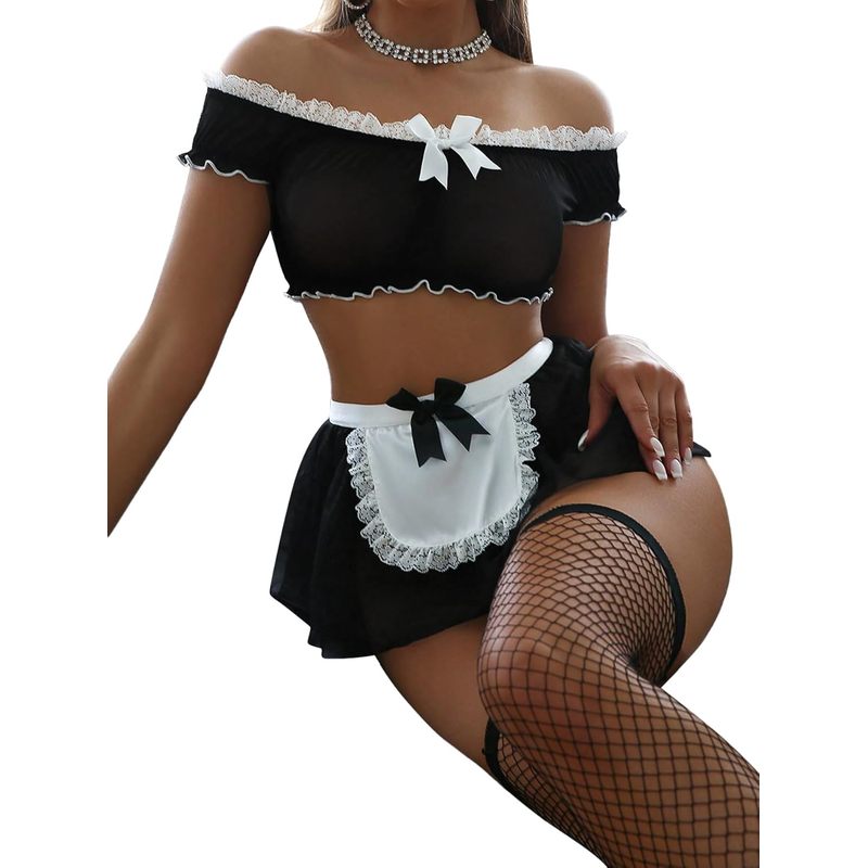 Sexy Stockings Mini Skirt Mesh Sheer Lace