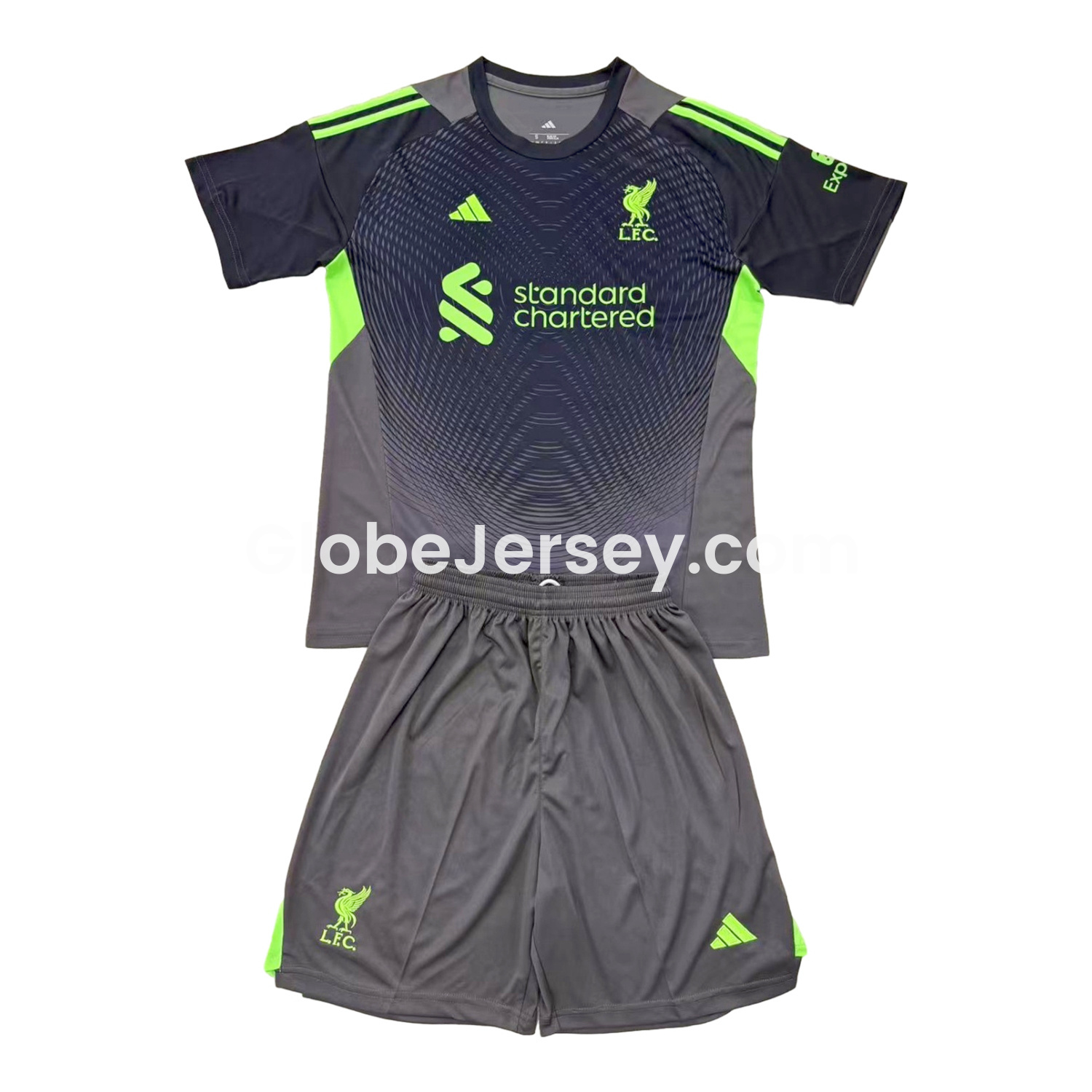 Liver.pool 25-26 Black Grey Goalkeeper Kids Kit