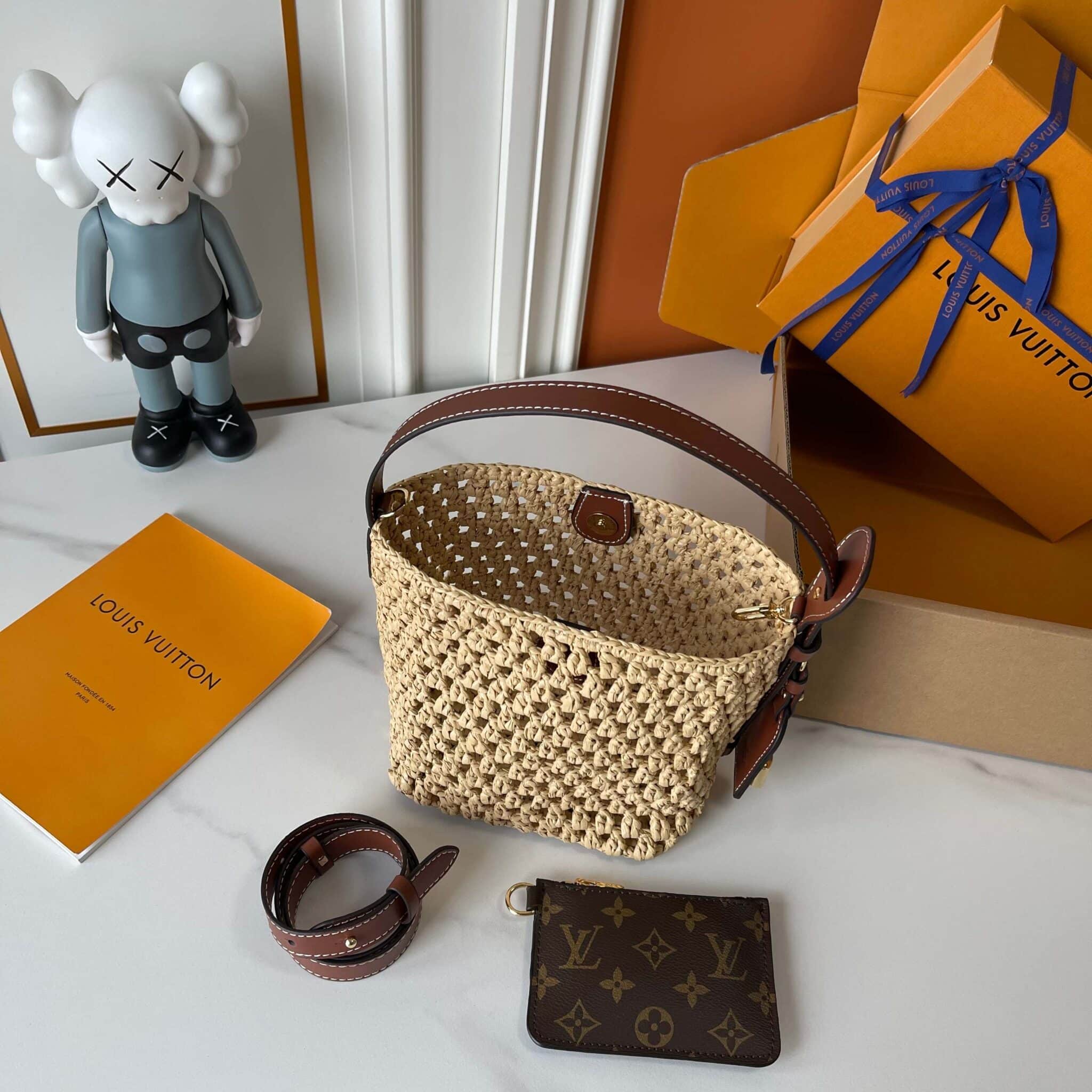 Louis Vuitton All In BB Raffia Brown 7.1 Inches M14217