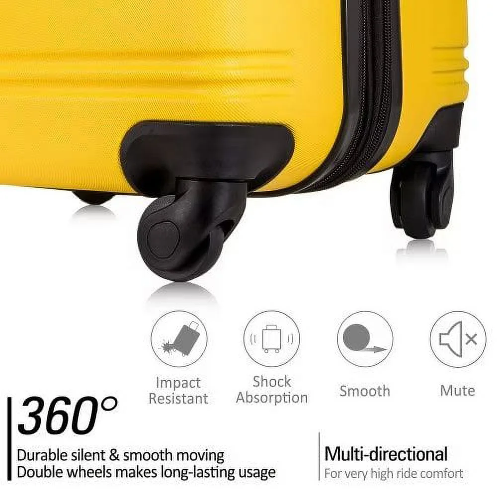 Expandable Suitcase Set of 3 with Double Spinner Wheels, Indestructible PP Material Hard Shell Luggage Sets TSA Lock, Carry on Expandable, Lightweight,20