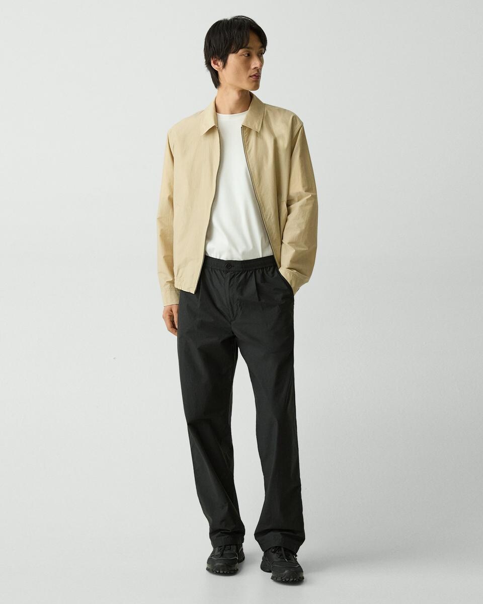 Pleated Drawstring Pant in Cotton-Blend