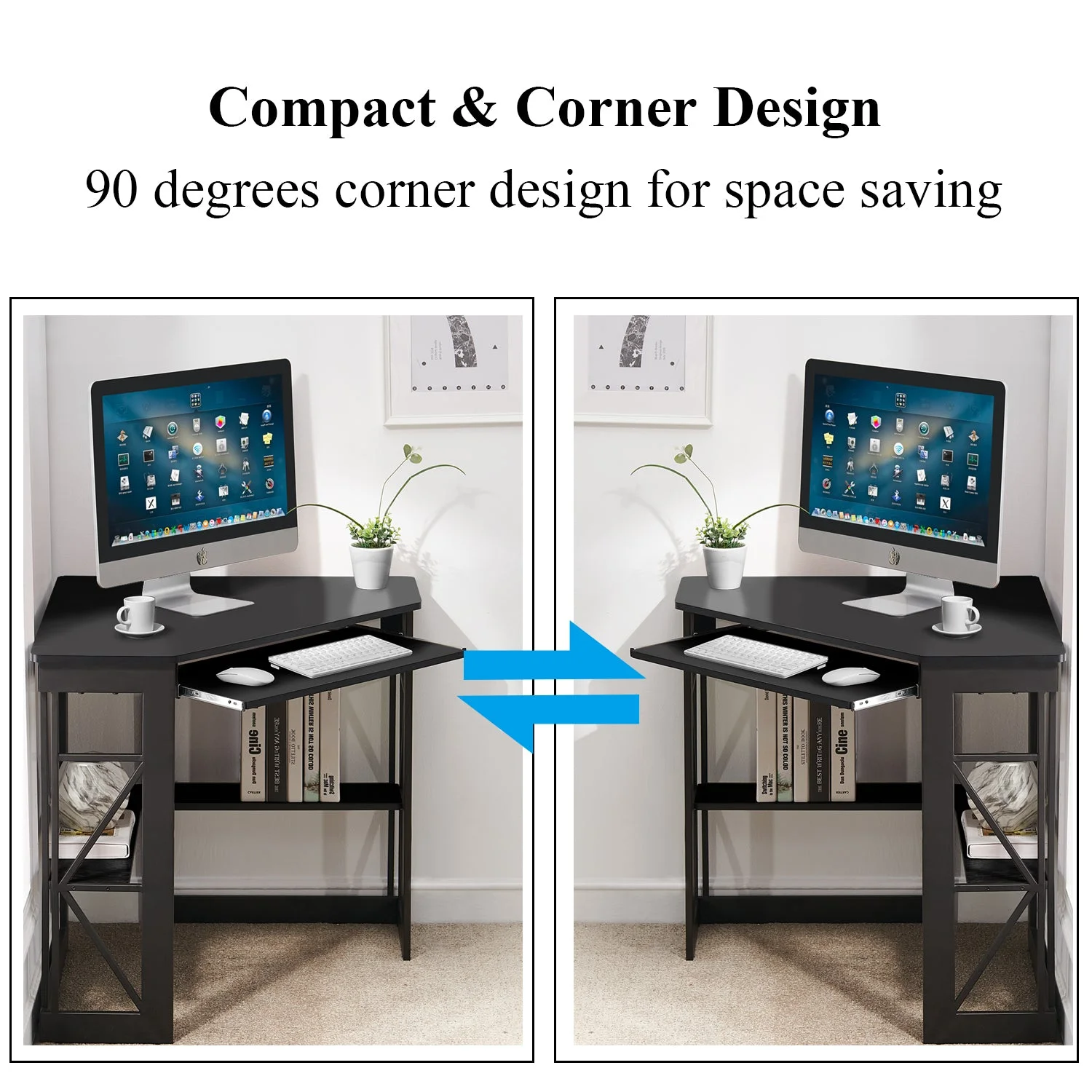 Brown Triangle Corner Desk, Office/Computer/Writing Desk for Student Apartments