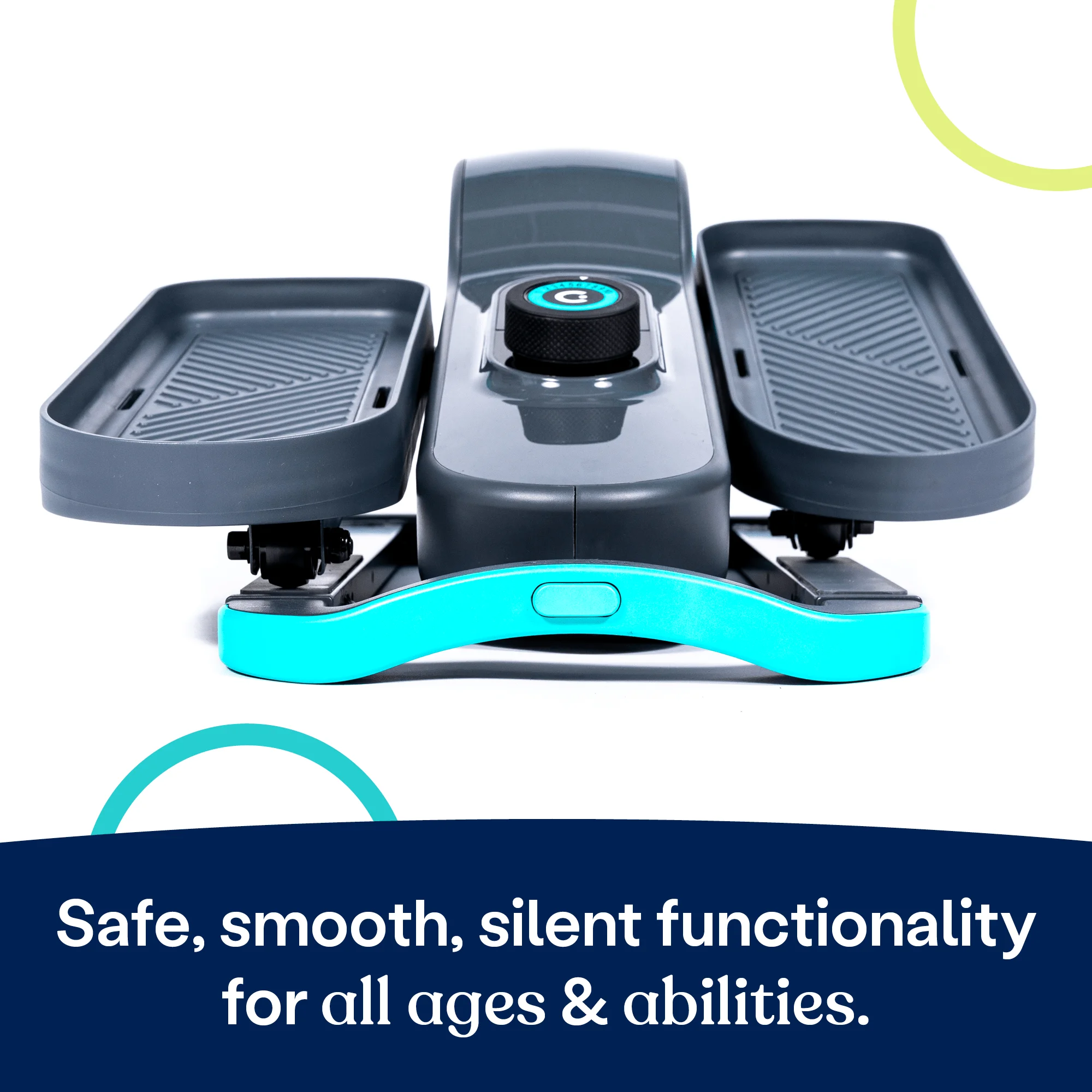 Cubii GO Aqua - Ultra Portable Under Desk Elliptical, Foot Pedal Exerciser Machine with Built-in Wheels, Easy Retractable Handle, Large LCD Fitness Tracker, Adjustable Resistance Levels