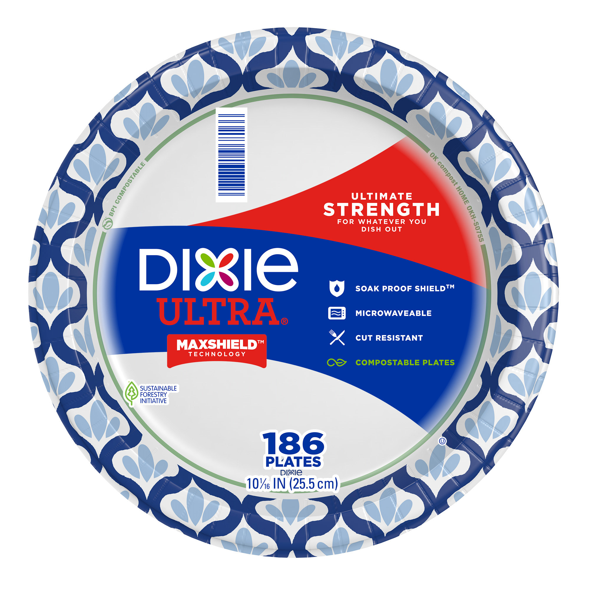 Dixie Ultra 10-1/16' Paper Plate, 186-count
