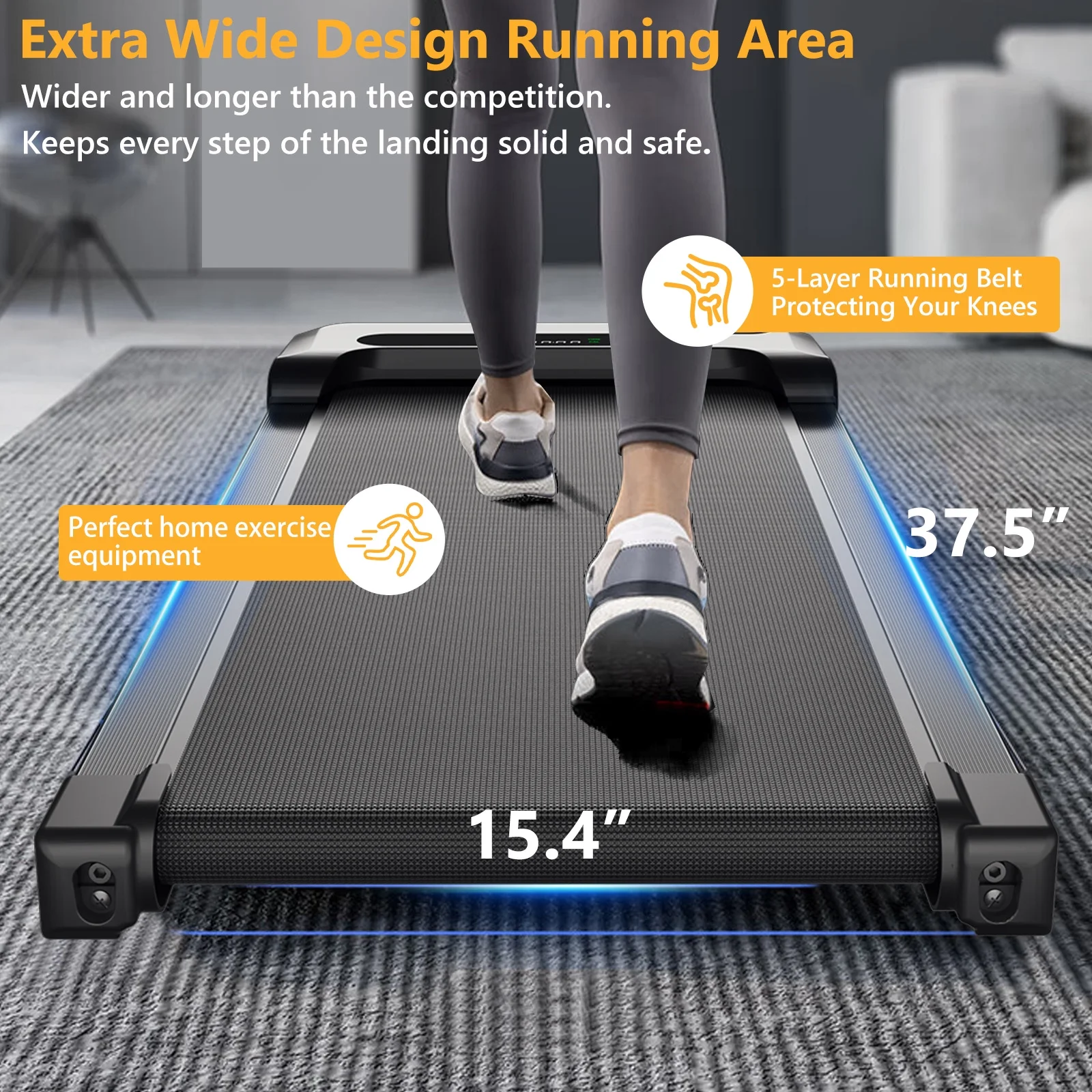CoolHut Walking Pad, Under Desk Treadmill, 4-in-1 Home/Office Treadmill, Compact and Portable Foldable Treadmill, No Installation, Low Noise, LED Display,300 lb. Capacity with Remote Control