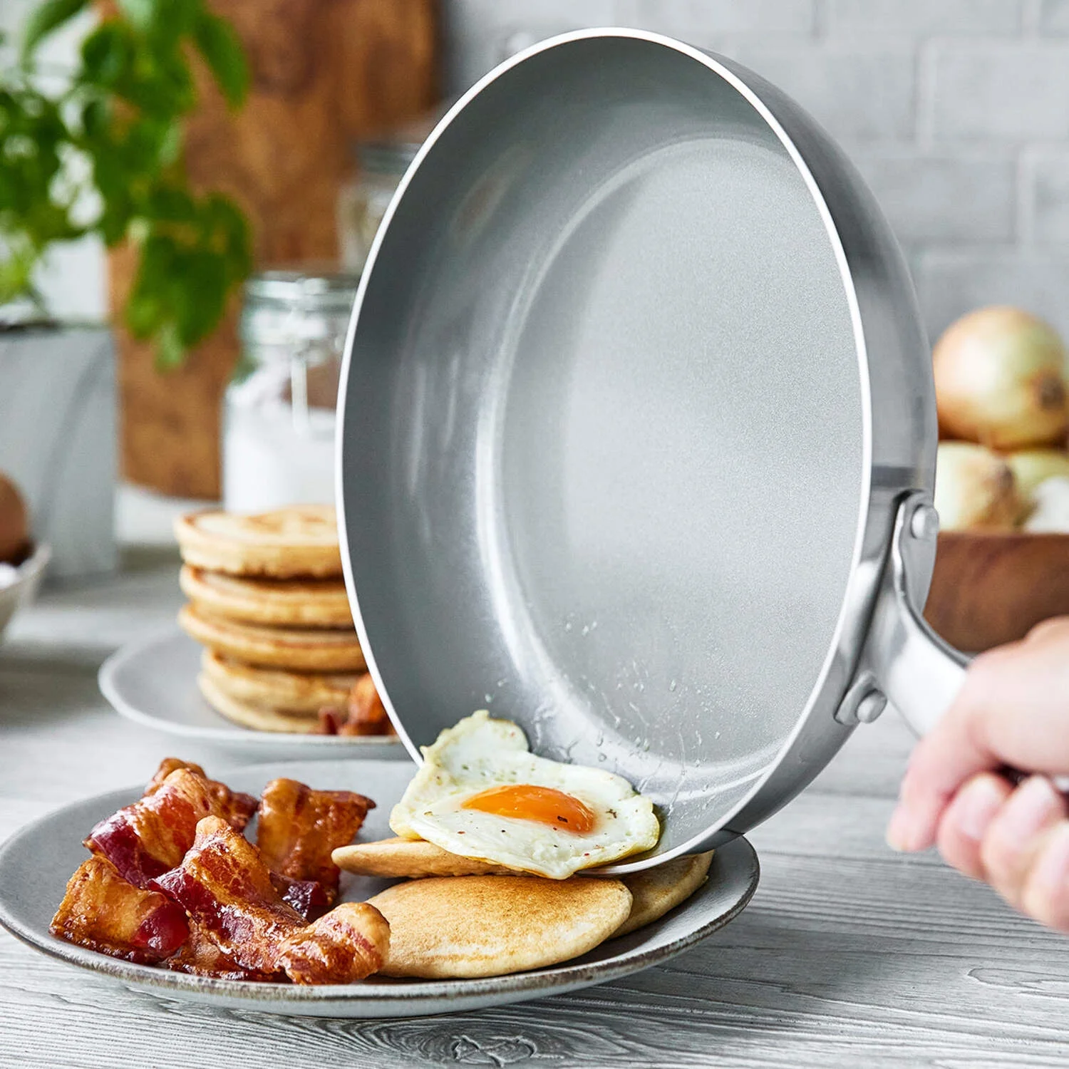 GreenPan Chatham Tri-Ply Stainless Steel Healthy Ceramic Nonstick Induction Suitable, 2 Piece Frypan Set, 8