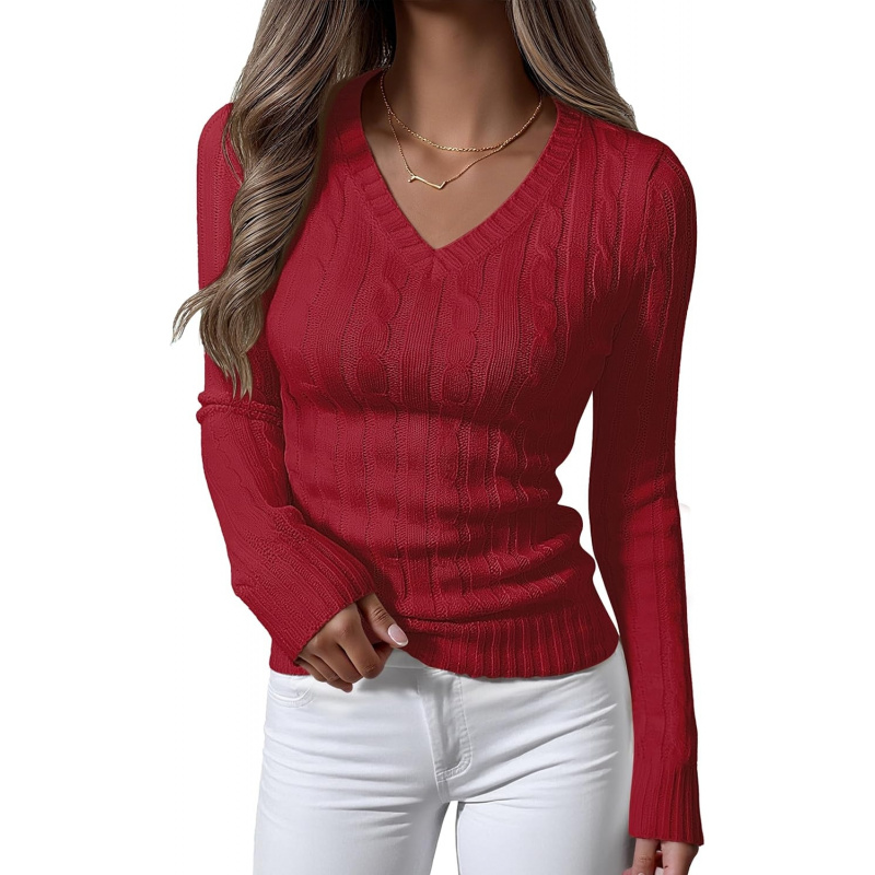 Women's Long Sleeve Cable Knit Sweater