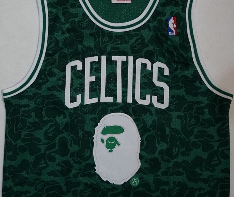 Men's Boston Celtics Bape?x Mitchell #93 NBA Green  Jersey