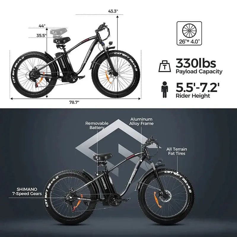 48V/15Ah Electric Outdoor E-Bike – High-Performance Lithium-Powered Commuter Bike