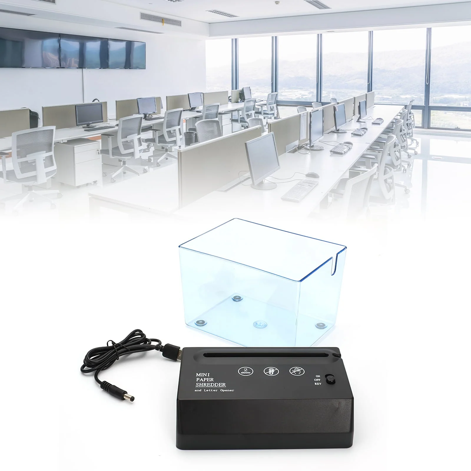 Mini Paper Shredder, Portable A6 Electric Shredder Documents Paper Cutting Tool Home Office Desktop Stationery