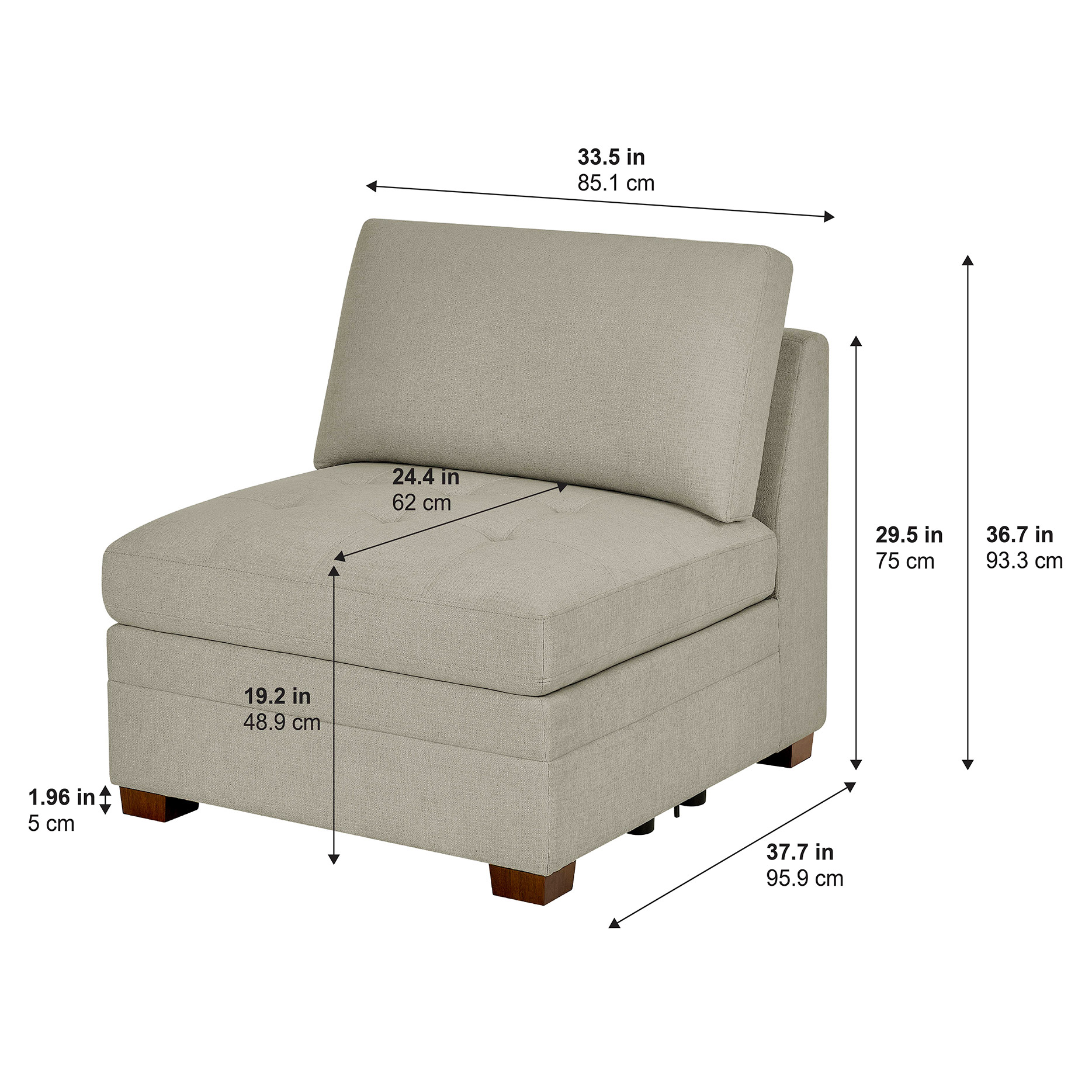 Thomasville Tisdale Armless Chair, Beige