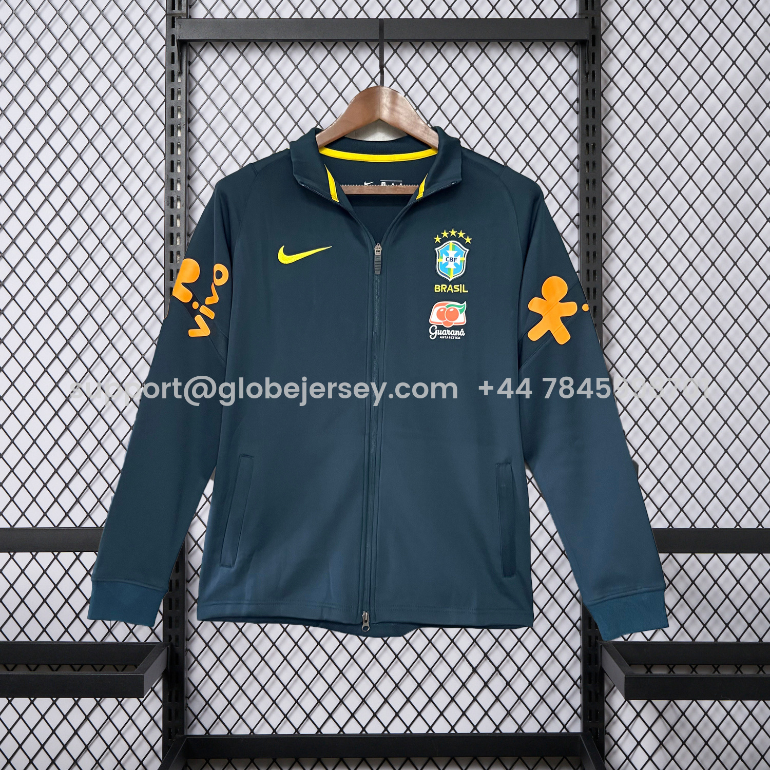 Retro Brazil 2022 Pre-Match Dark Blue Unsponsored Windbreaker