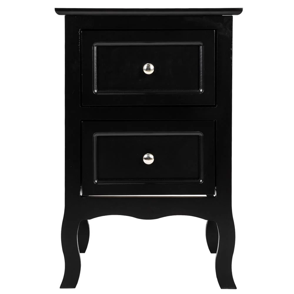 Ktaxon Nightstand,End Side Table Wooden Nightstand Bedroom Storage Cabinet with 2-Drawer,Country style Furniture