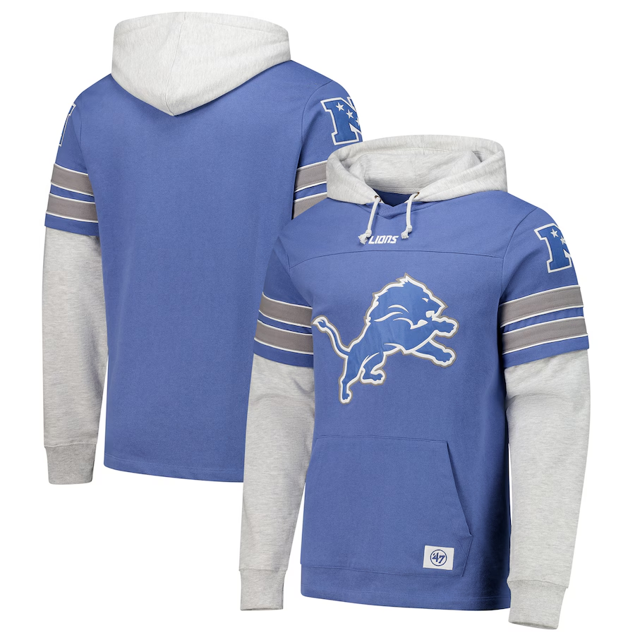 Detroit Lions '47 Double Header Blitz Cornerback Pullover Hoodie