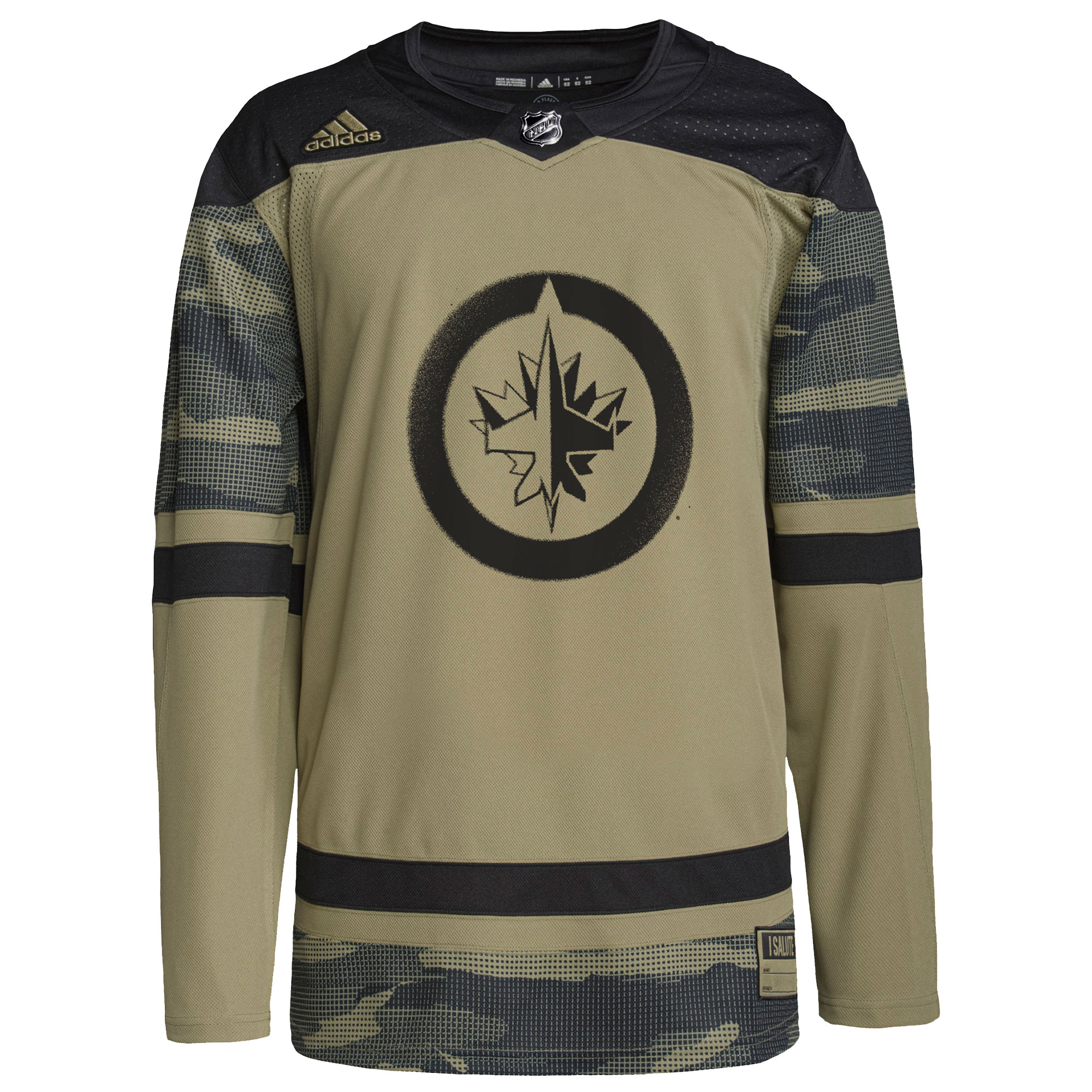 Winnipeg Jets  Logo Military Appreciation Team  Custom Practice Jersey – Camo