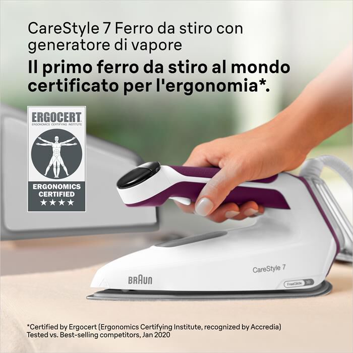 BRAUN - SISTEMA STIRANTE CARESTYLE 7 IS7266VI-Bianco viola