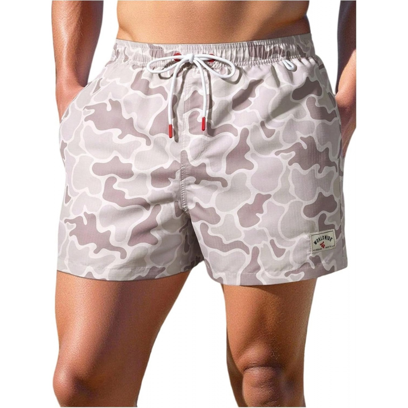 Men's Camo Swim Trunks with Drawstring