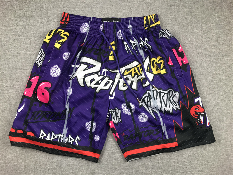 Pocket Pants Raptors Graffiti Purple Shorts