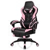 Gymax Office Computer Desk Chair Gaming Chair Adjustable Swivel w/Footrest Red
