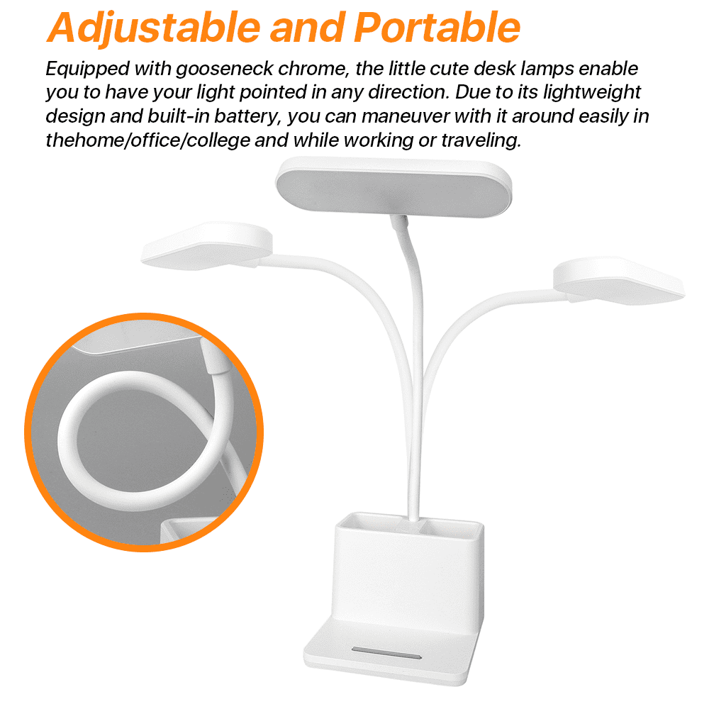 SUPTREE Led Desk Lamp with Pen and Phone Hold for an Office in Home - 3 Modes Dimable LED Table Lamp with USB Port