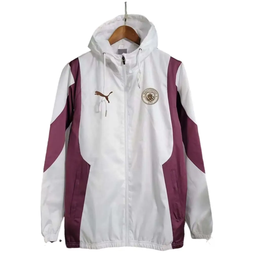 2023/2024 Manchester City Jersey Windbreaker White and purple