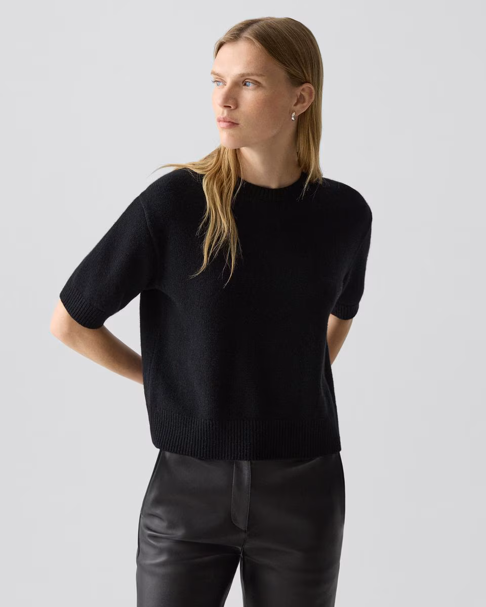 Cropped Tee in Cashmere