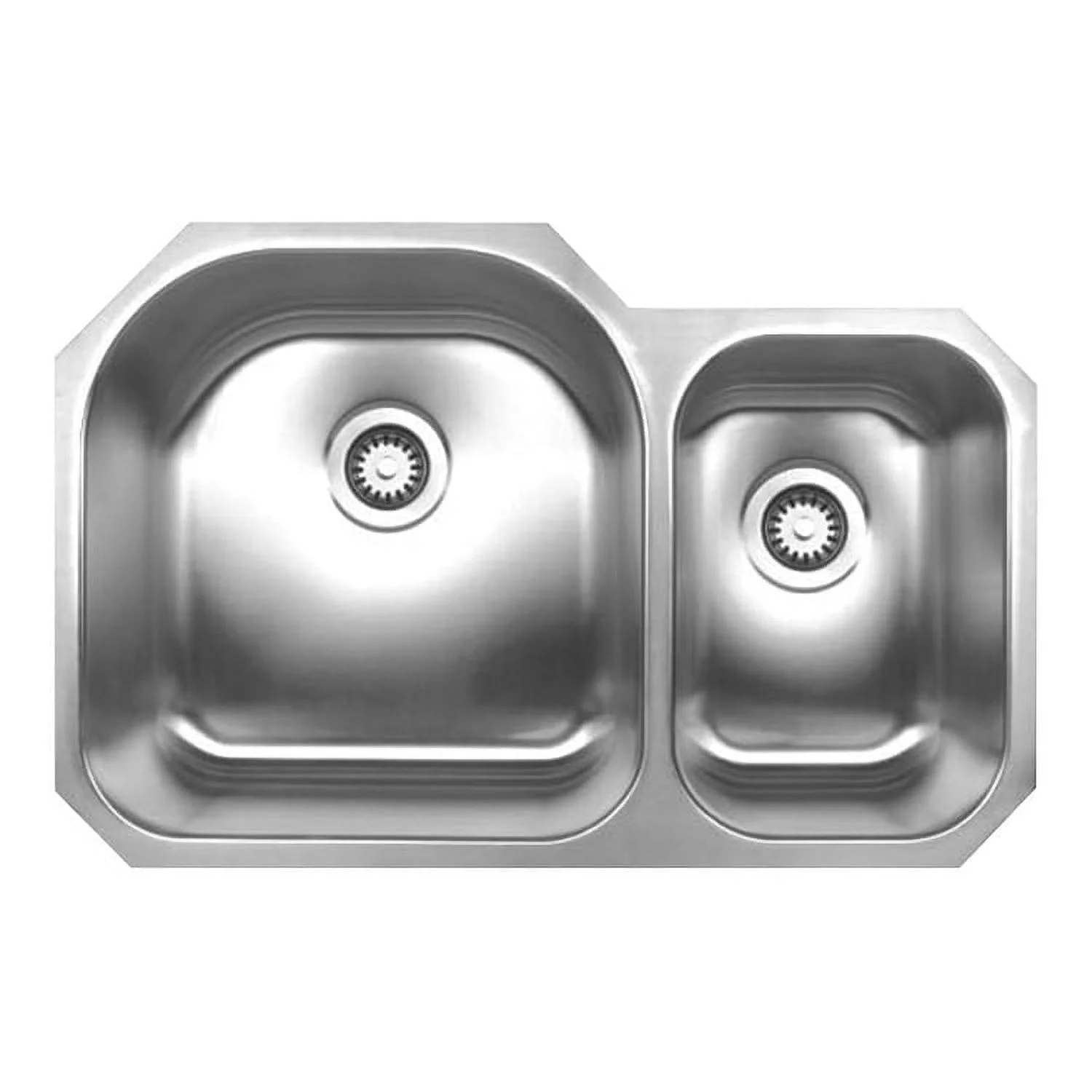Whitehaus Noah's Collection Brushed Stainless Steel Double Bowl Undermount Sink