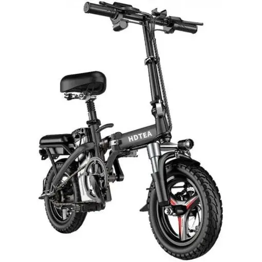 Foldable 250W Electric Fat-Tire Bike for Adults & Teens – Removable Battery. All-Terrain E-Bike (Black)