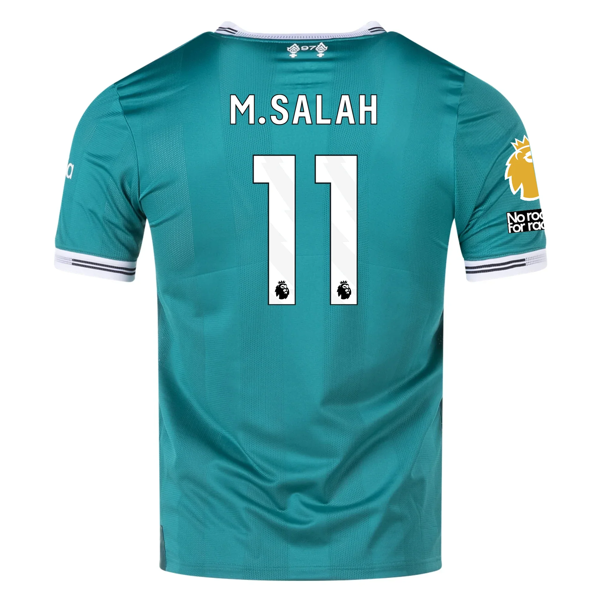 adidas Liverpool FC Authentic Mohamed Salah Third Jersey w/ EPL + No Room For Racism Patches 25/26 (Sea Green)
