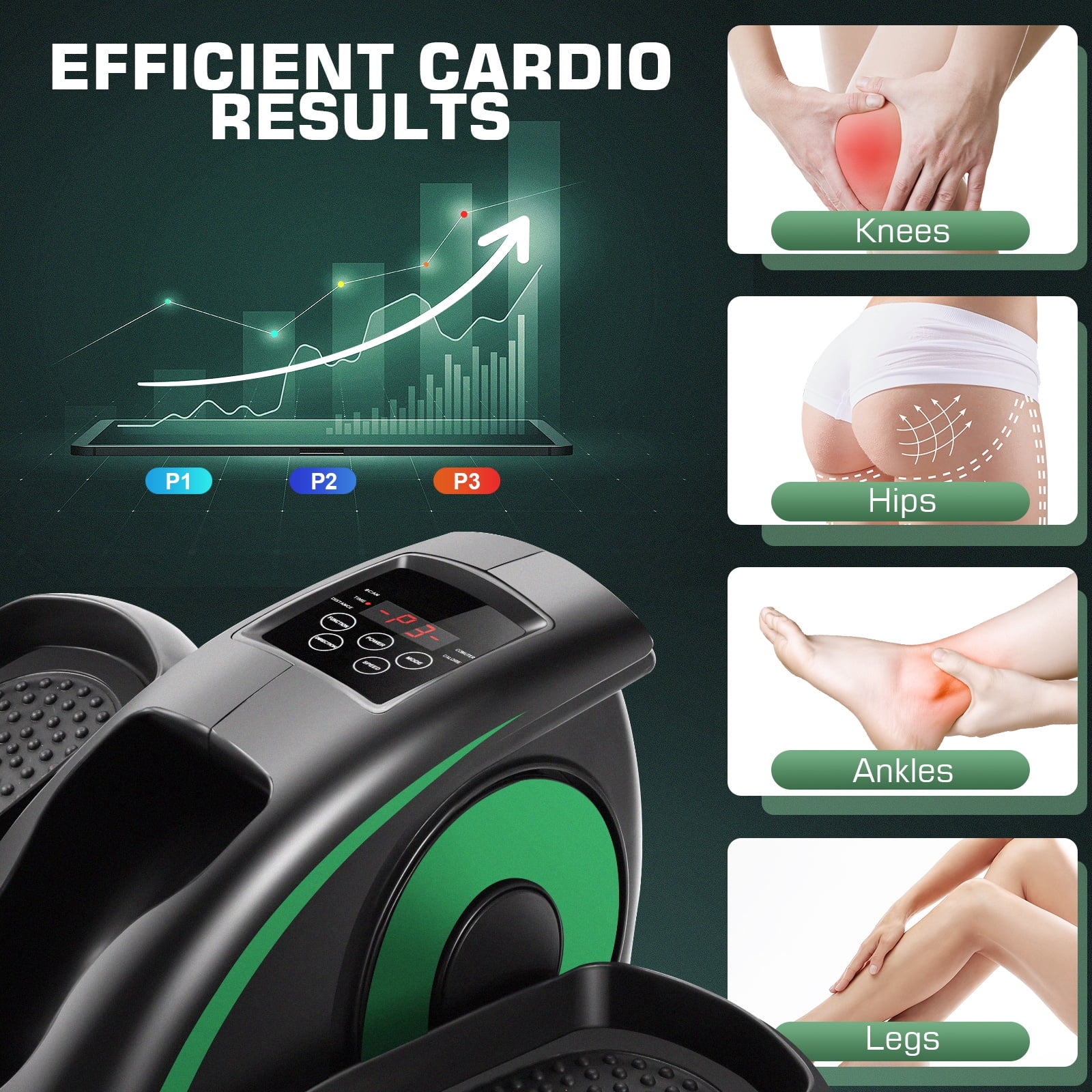 Elliptical Machine, Under Desk Elliptical with Remote Control, Quiet Home Ellipse Exerciser for Seniors