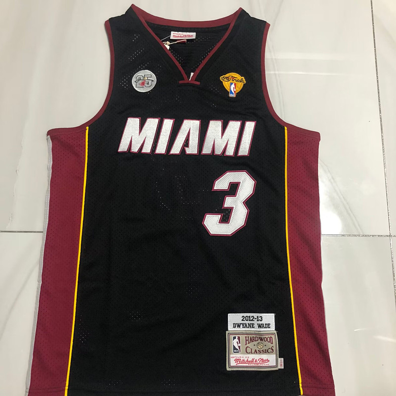 Heat 3# Wade Black Embroidered AU Jersey