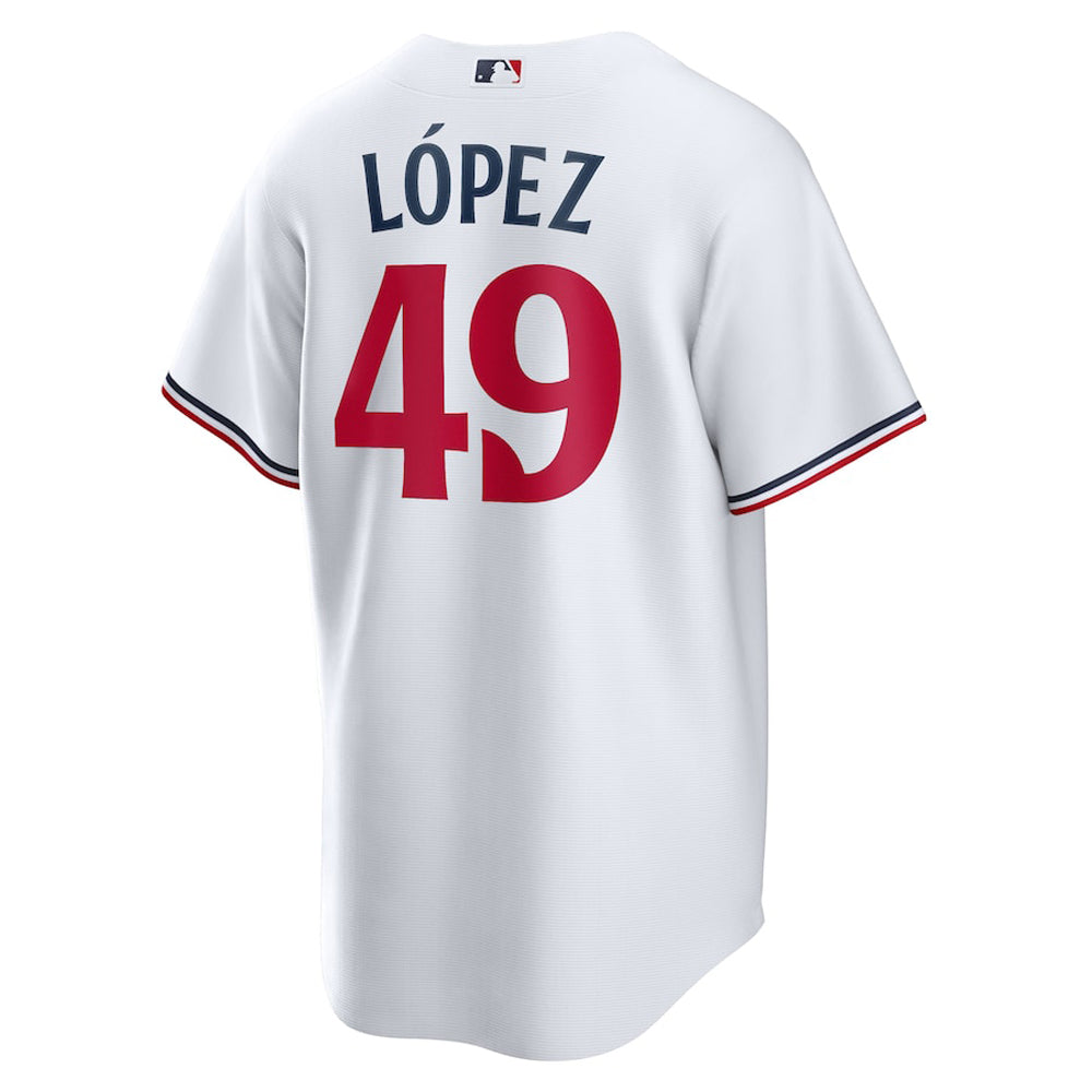 Men's Minnesota Twins Pablo Lopez Cool Base Replica Home Jersey - White