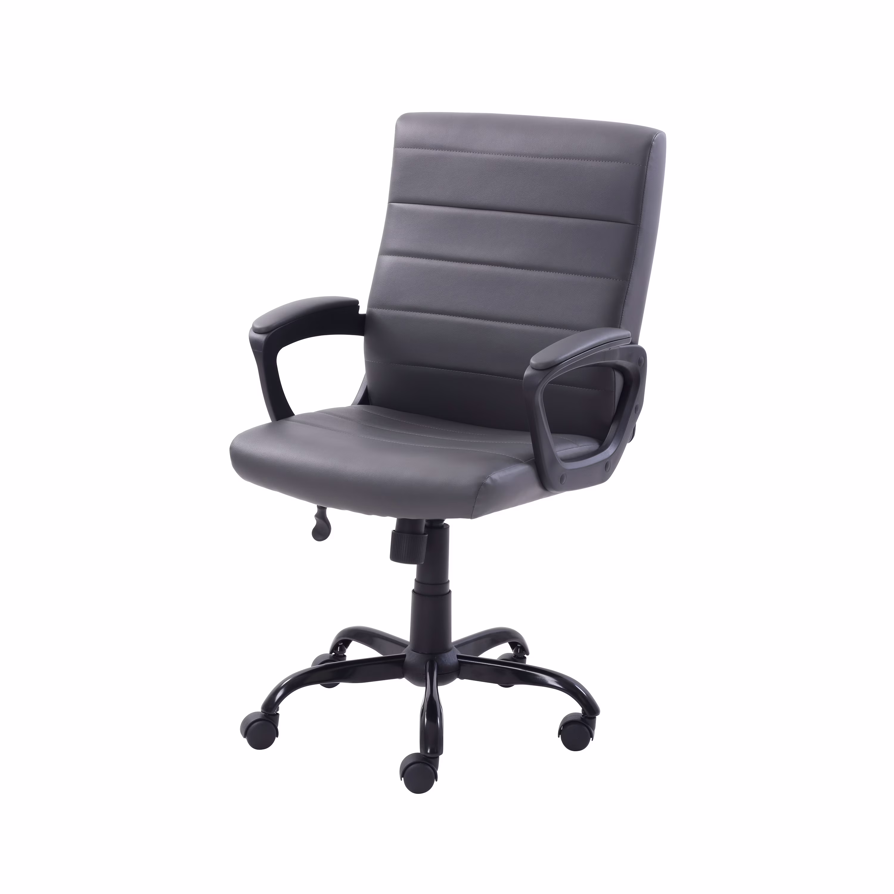 Mainstays Bonded Leather Mid-Back Manager's Office Chair, Gray, Adult