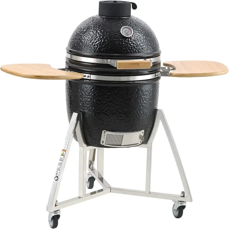 18-Inch Portable Charcoal Grill with Cart – Dual-Fuel (Charcoal/Propane) Compact Smoker for Backyard. Camping. and Tailgating