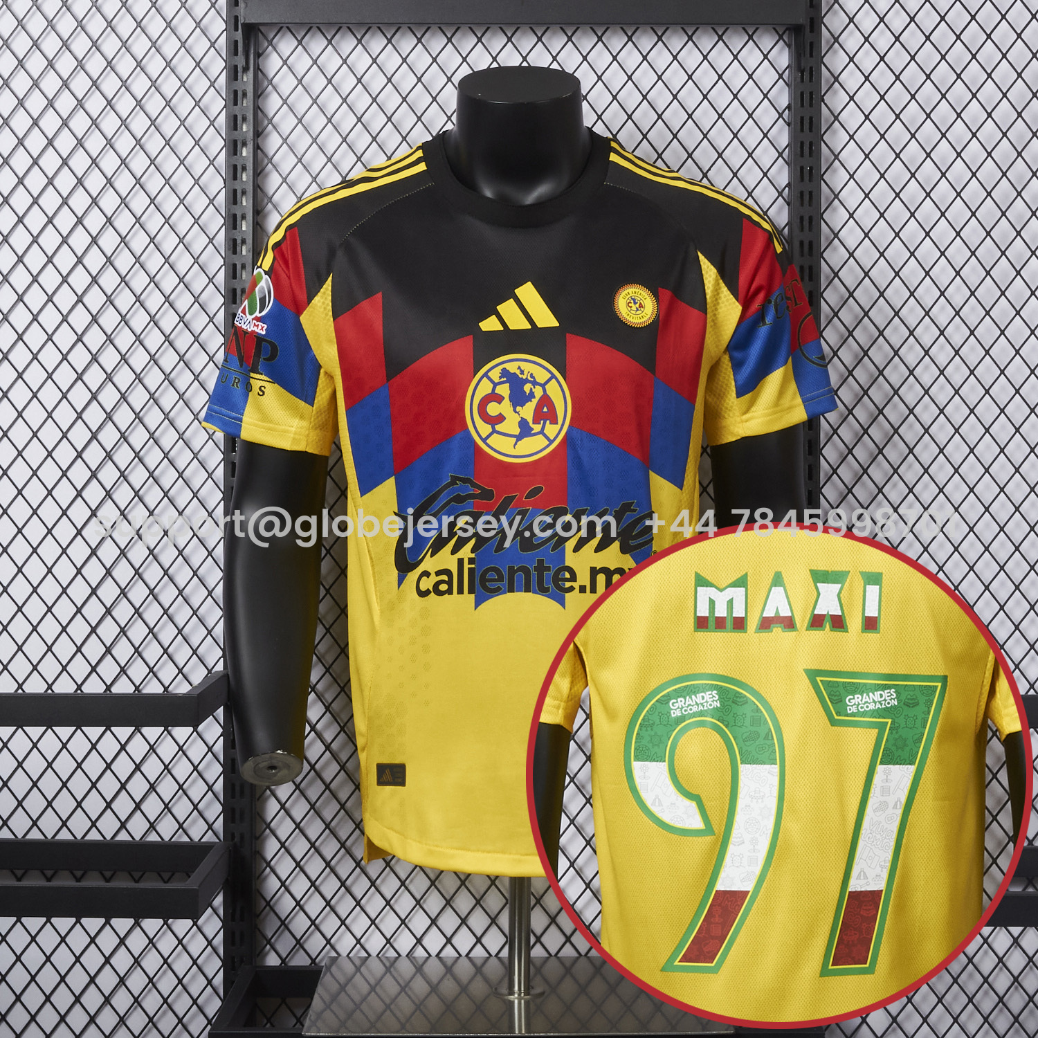 【Three-color Font】Club América 25-26 Home Yellow Jersey - Player Version