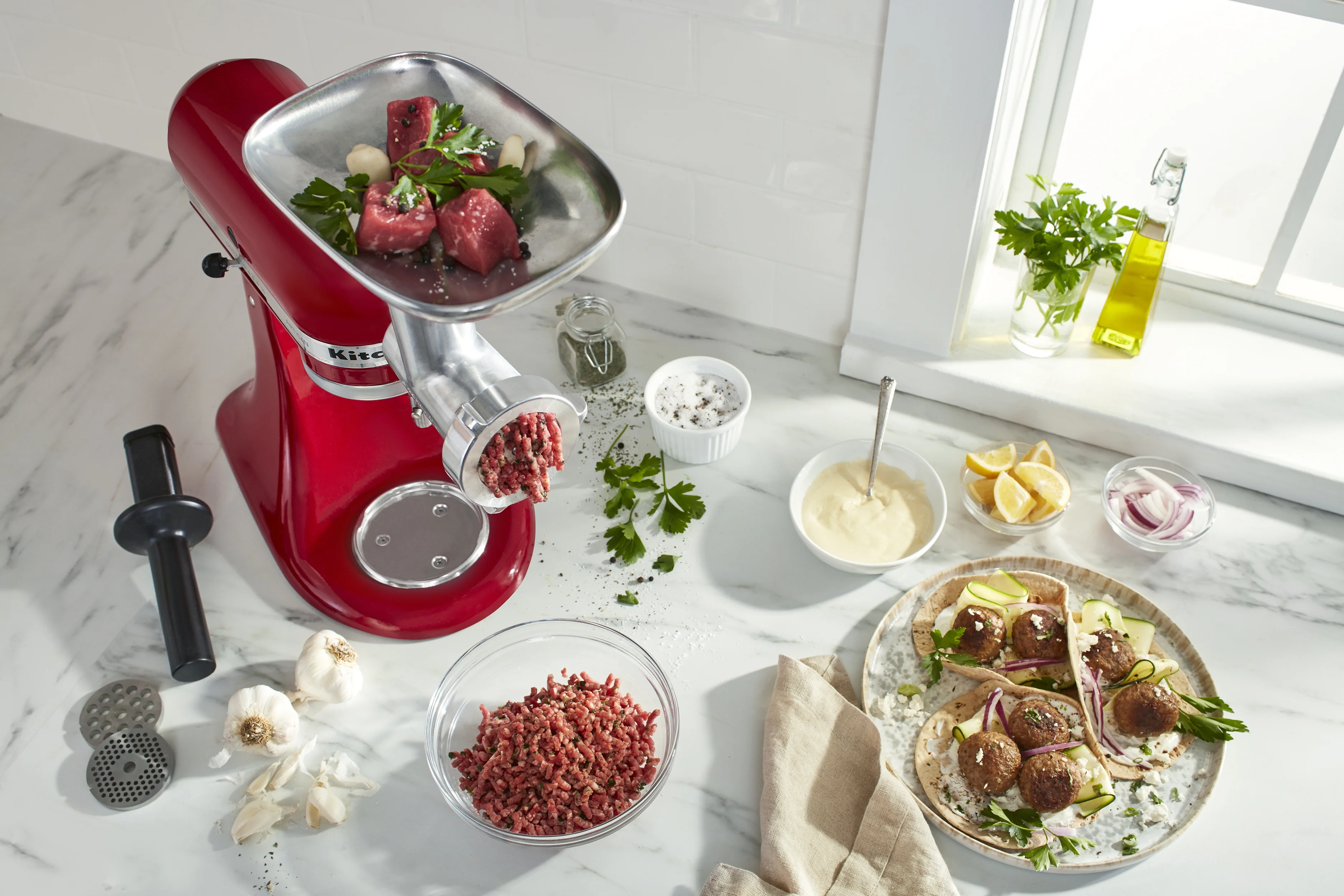 KitchenAid Metal Food Grinder Attachment, KSMMGA