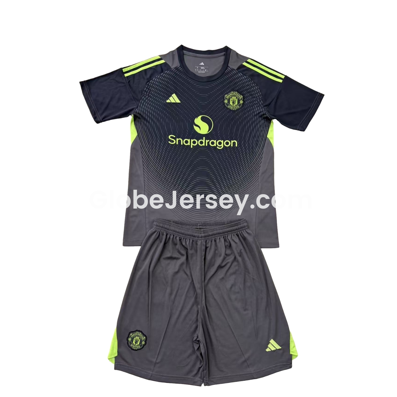 Manchester United 25-26 Grey Black Goalkeeper Men's Adult Jersey Set - Fans Version